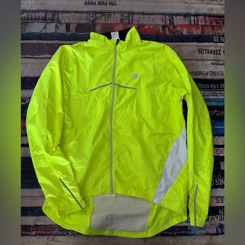 Pearl Izumi Men's Bright Yellow Windbreaker bike jacket XL reflective